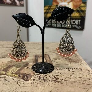 A Night in Tunisia Pink Filigree Earrings